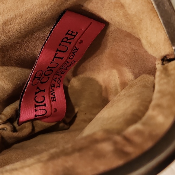 JUICY COUTURE Rare Gold Mettalic Leather Evening Purse With Rhinestones - Picture 4 of 8